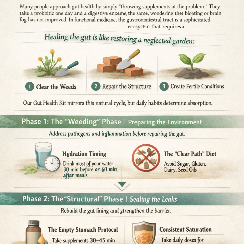 Gut Health Kit Infographic  Order of Operations for Maximum Results-1